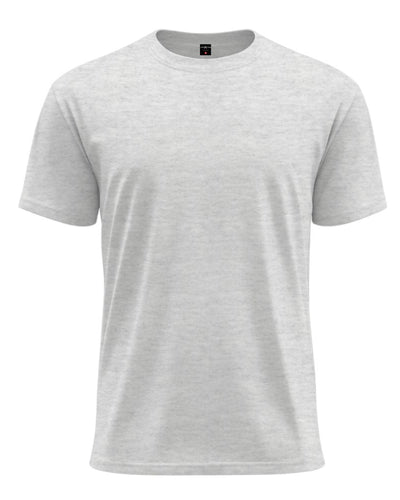 White Melange Regular T-Shirt Plain