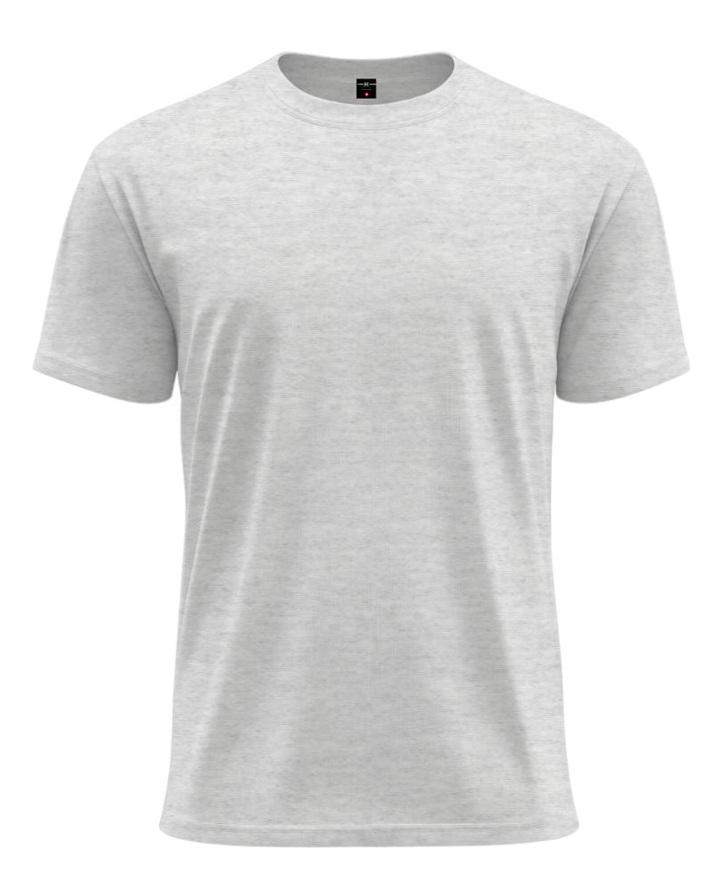 White Melange Regular T-Shirt Plain